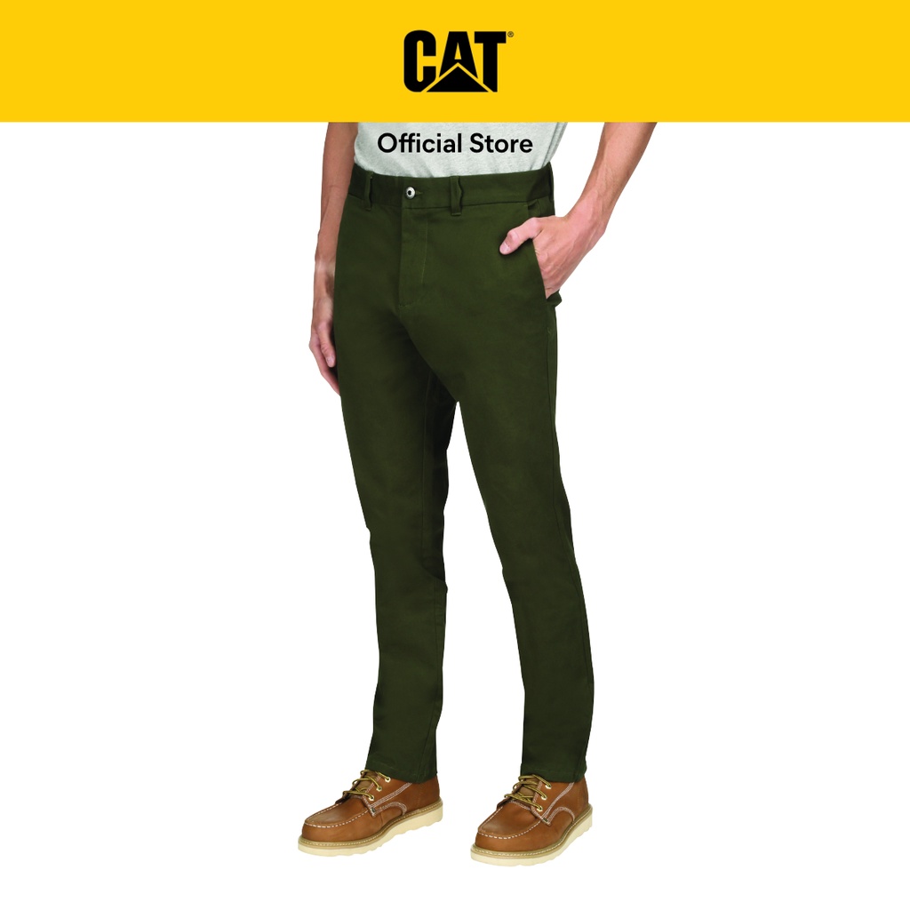 Caterpillar Men S Slim Stretch Chino Army Green