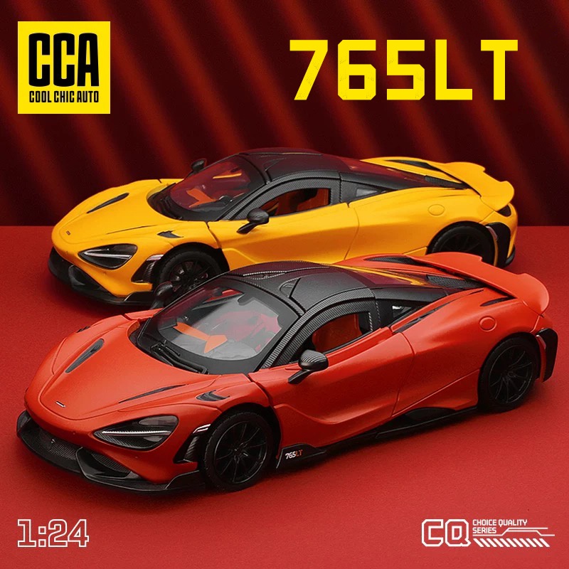 124 Scale Mclaren 765LT Alloy Car Model Light & Sound Effect Diecast