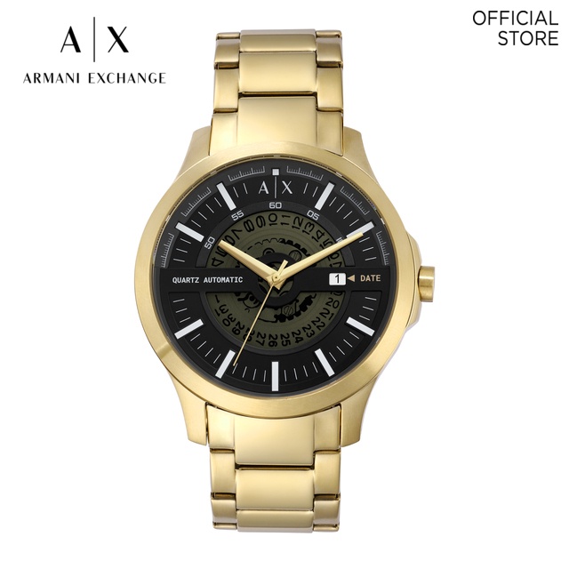 Mens black armani hot sale exchange watch