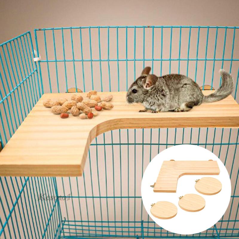 4x Hamster Cage Large Platform Wooden Playground Accs for Chinchilla