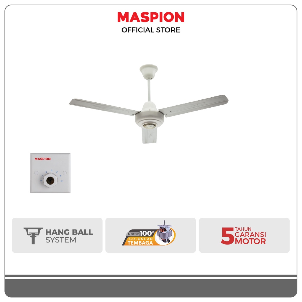 Maspion Ceiling Fan Kipas Angin Plafon 48 Inch MCF48-100 White