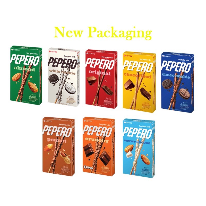 Lotte Pepero Almond White Cookie Sesame White Nude Assorted Flavor ...