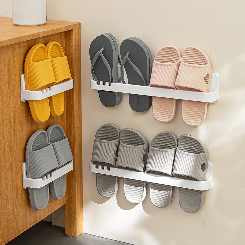 wall-mounted slipper rack, artifact shoe storage rack, no-hole shoe ...