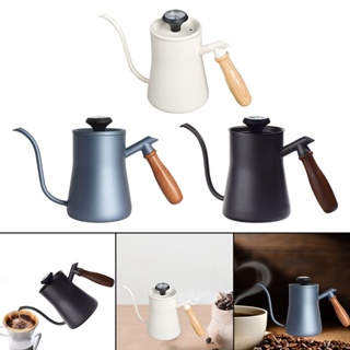 Stainless Steel Coffee Kettle With Wooden Handle 650ml Gooseneck Thin Spout  Thickened Hand Drip Pour Over Coffee Tea Pot