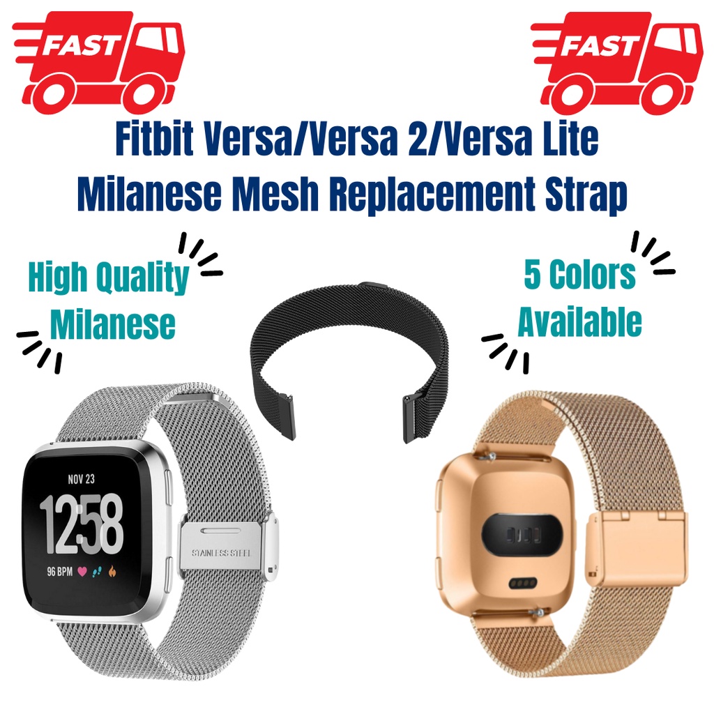 Fitbit Versa 2 Versa Versa Lite Milanese Mesh Smart Watch Replacement Band Strap