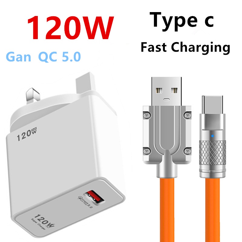 120W USB Charger Quick Charge QC3.0 USB Type C Cable Phone Charger  Samsung Quick Charge
