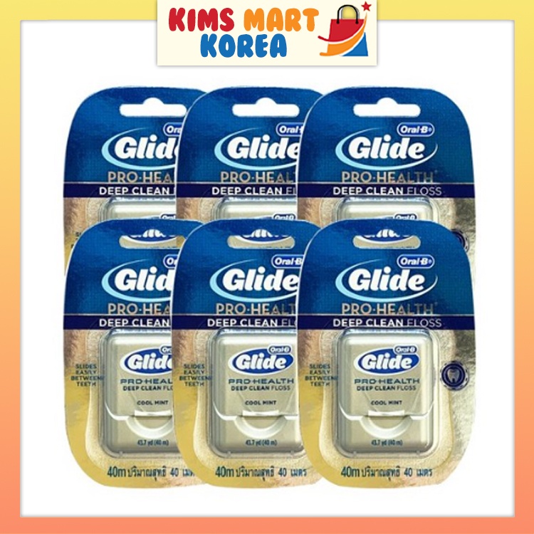 OralB Glide Floss Korean ProHealth Deep Clean Cool Mint 40m x 6pcs