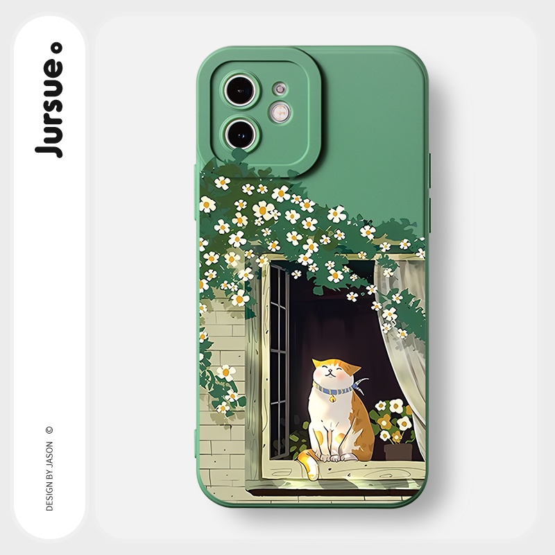 JURSUE Soft Silicone Cute ins Aesthetic Shockproof Phone Case