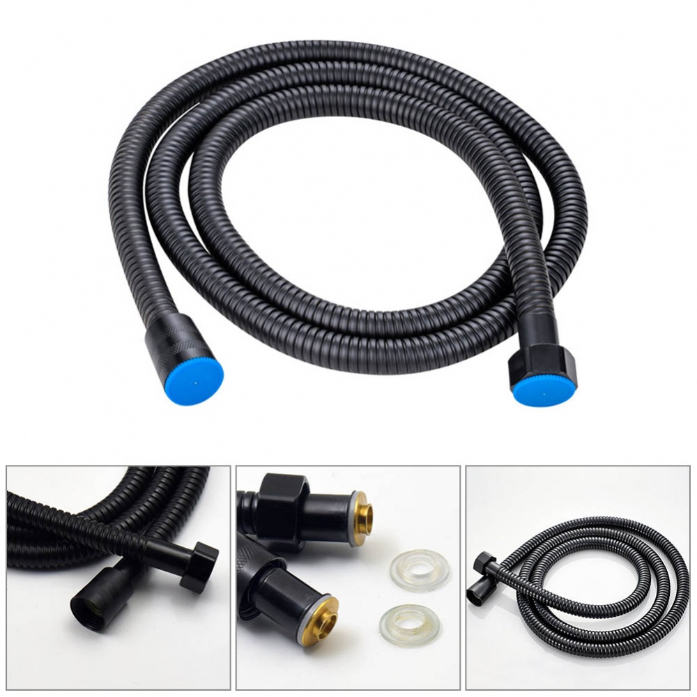 High quality black stainless steel bathroom shower hose 150CM fittings