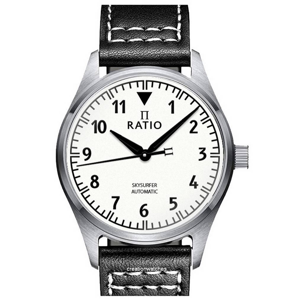 Ratio Skysurfer Pilot Full Luminous Dial Leather Automatic RTS307 200M Mens Watch Shopee Singapore