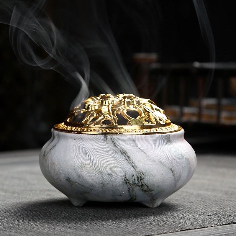SG Seller】【雨宝林】New ceramic incense burner marble新款陶瓷香炉