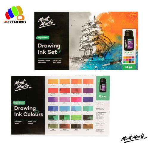 Mont Marte Drawing Ink Set Signature 16pc /24pc x 7ml | Shopee Singapore