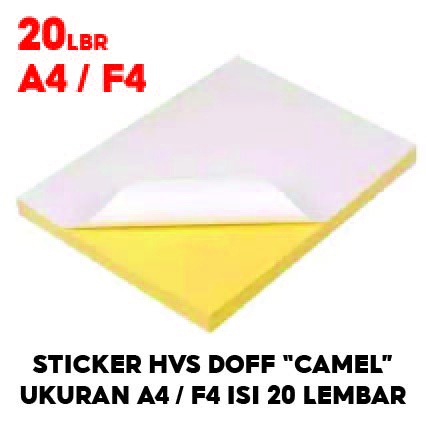 [20 SHEETS] A4 Size Camel Doff HVS Sticker Paper F4/ | Contains 20 ...