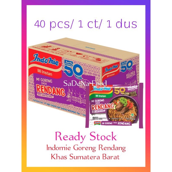 Indomie Fried Rendang Typical of West Sumatra 1 box/40pcs | Shopee ...