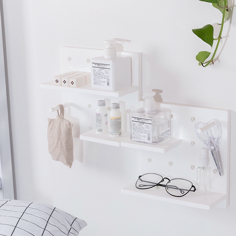 PUSAT17 PEGBOARD RAK TEMPEL DINDING MULTIFUNGSI / PEG BOARD RAK TEMPEL DINDING DAPUR KAMAR MANDI SABUN SERBAGUNA / GANTUNGAN RAK PAJANGAN MINIMALIS AMBALAN DEKORASI - Gambar 4