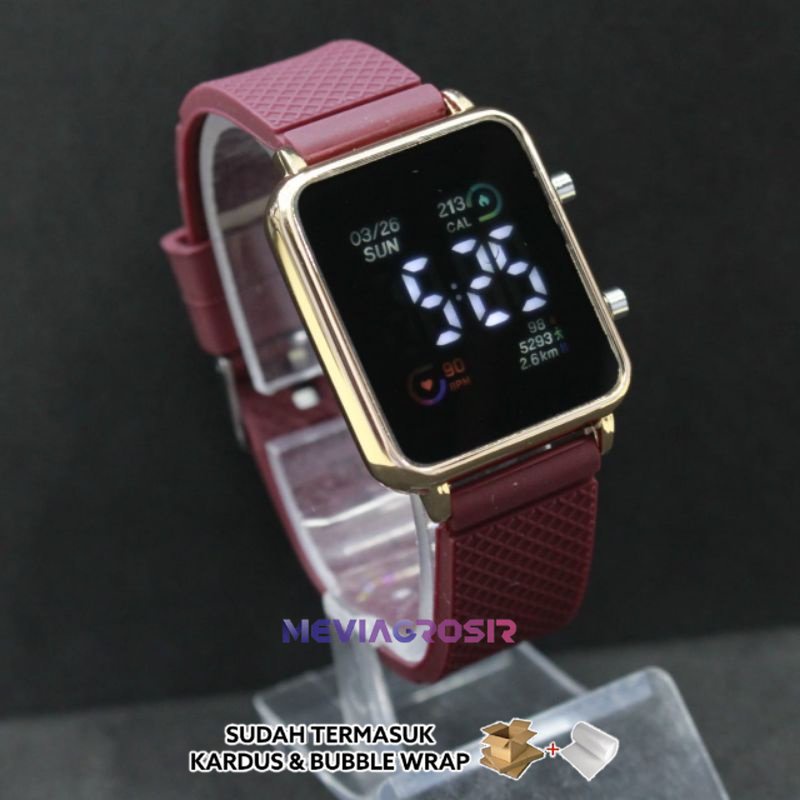 Jinshengsi JSS 3498 Unisex Couple LED Digital Watch Square Silicone ...