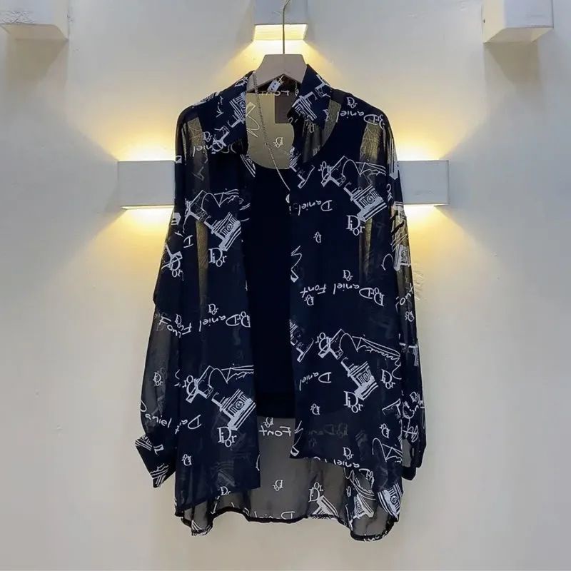 Long Sleeve Sunscreen Clothing Women Summer Chiffon Shirt Loose Thin Style
