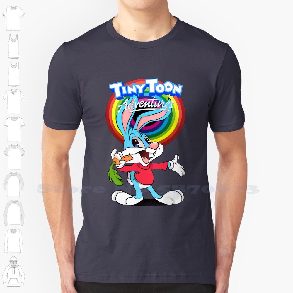 Men Tshirts Buster Bunny Black White Tshirt For Tiny Toon Adventures ...