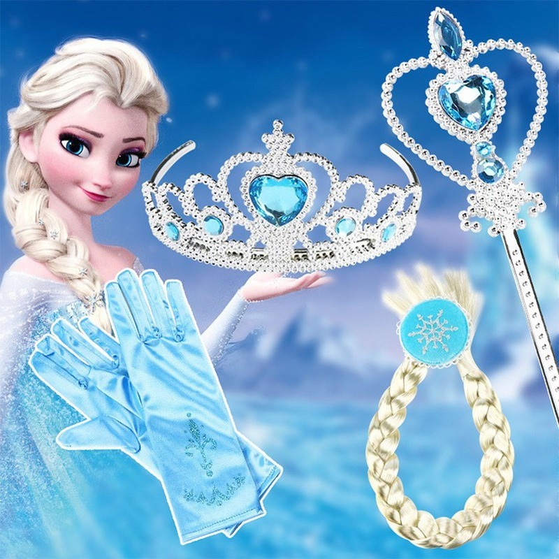 Girls Frozen Clothes Princess Elsa Hair Accessories Crown Cosplay Shopee Singapore