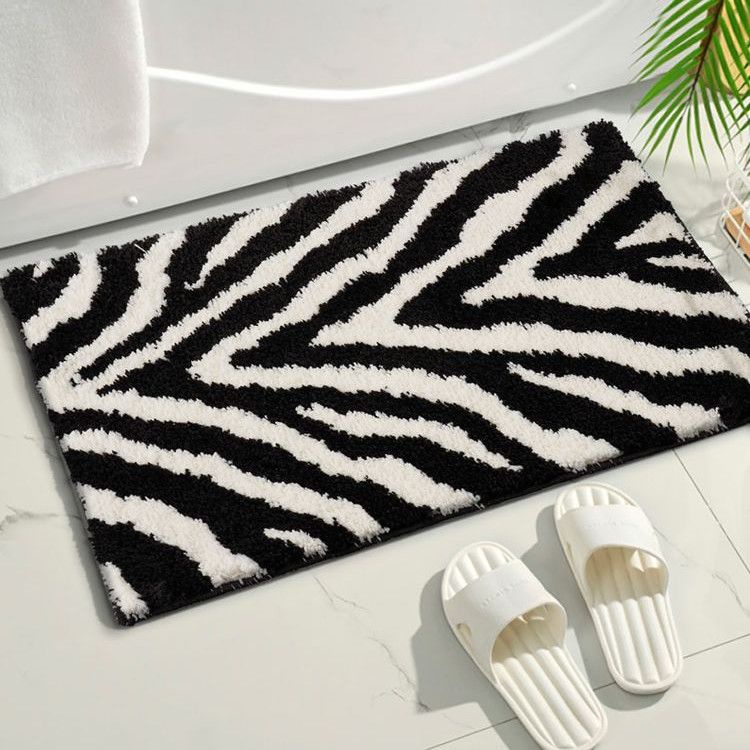 Bathroom Zebra Pattern Absorbent Floor Mat Bathroom Door Antislip Mat