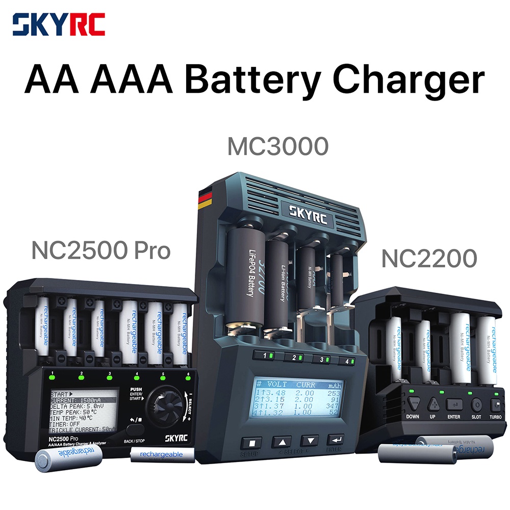 SKYRC NC2200 Caricabatterie Analizzatore Per AA AAA NiMH NiCd - 4 Slot Indipendenti Con Schermo VA - 4