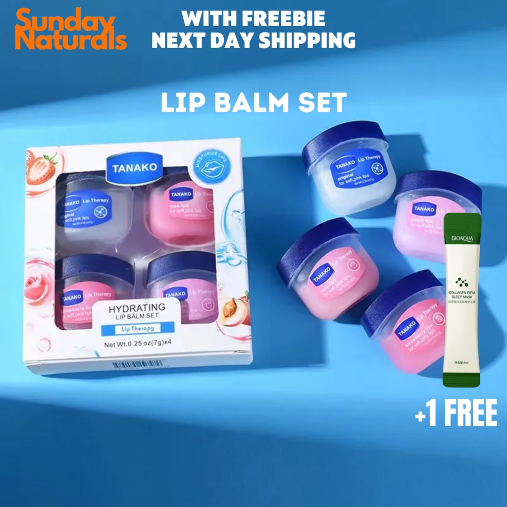 Hydrating Lip Balm Set 4 Flavors Lip Therapy Shopee Singapore