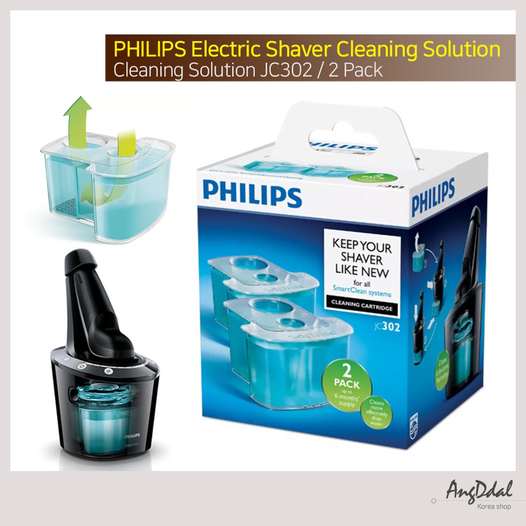 PHILIPS Electric Shaver Cleaning Solution JC302 / 2 Pack. Effectively