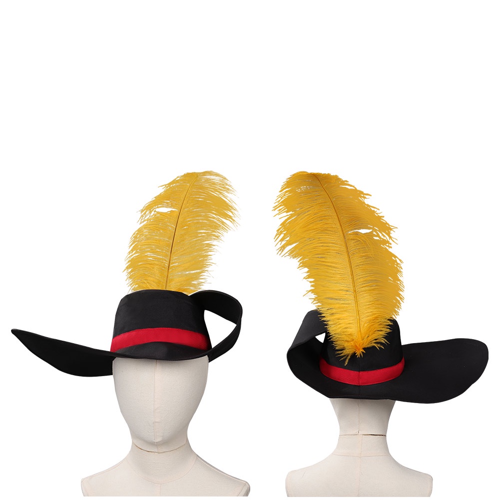 Puss In Boots Cosplay Hat & Sword Set - Tricorn Hat With Yellow Feather & 3D Printed Scalable Sword