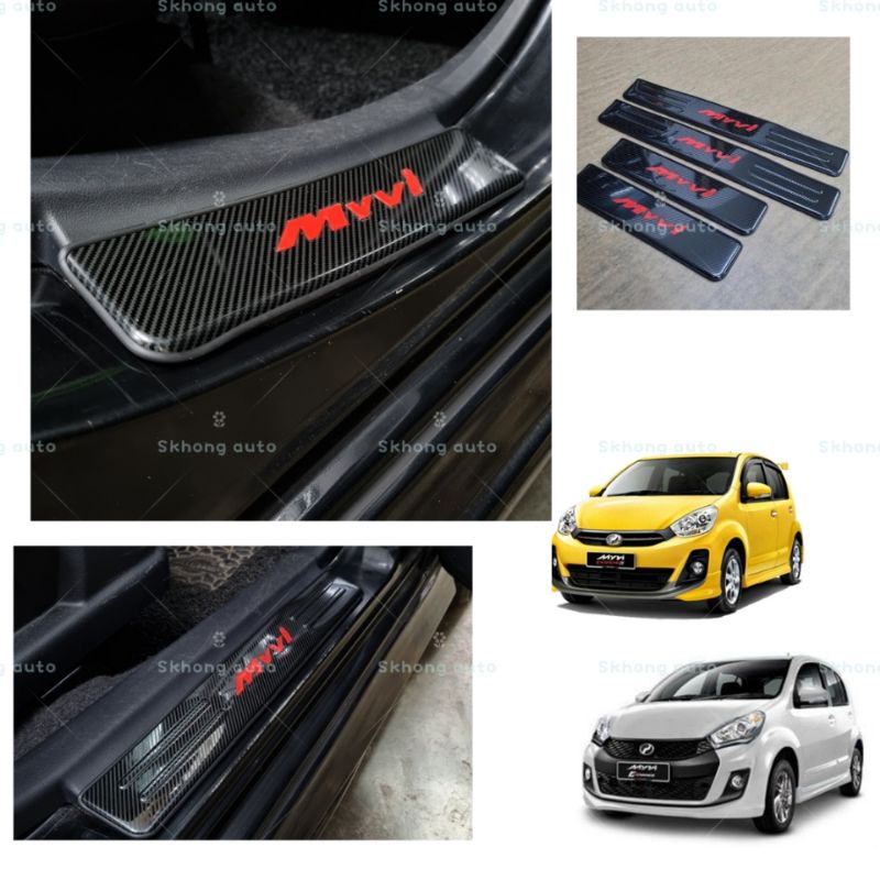 perodua myvi / myvi lagi best / myvi icon door step (carbon design) 4pc ...