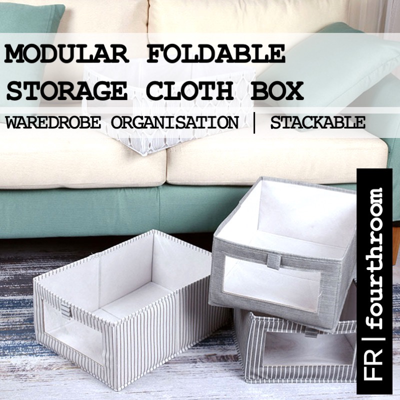 FOURTHROOM | FR Modular Foldable Storage Cloth Box - 3 Colours | Shopee ...