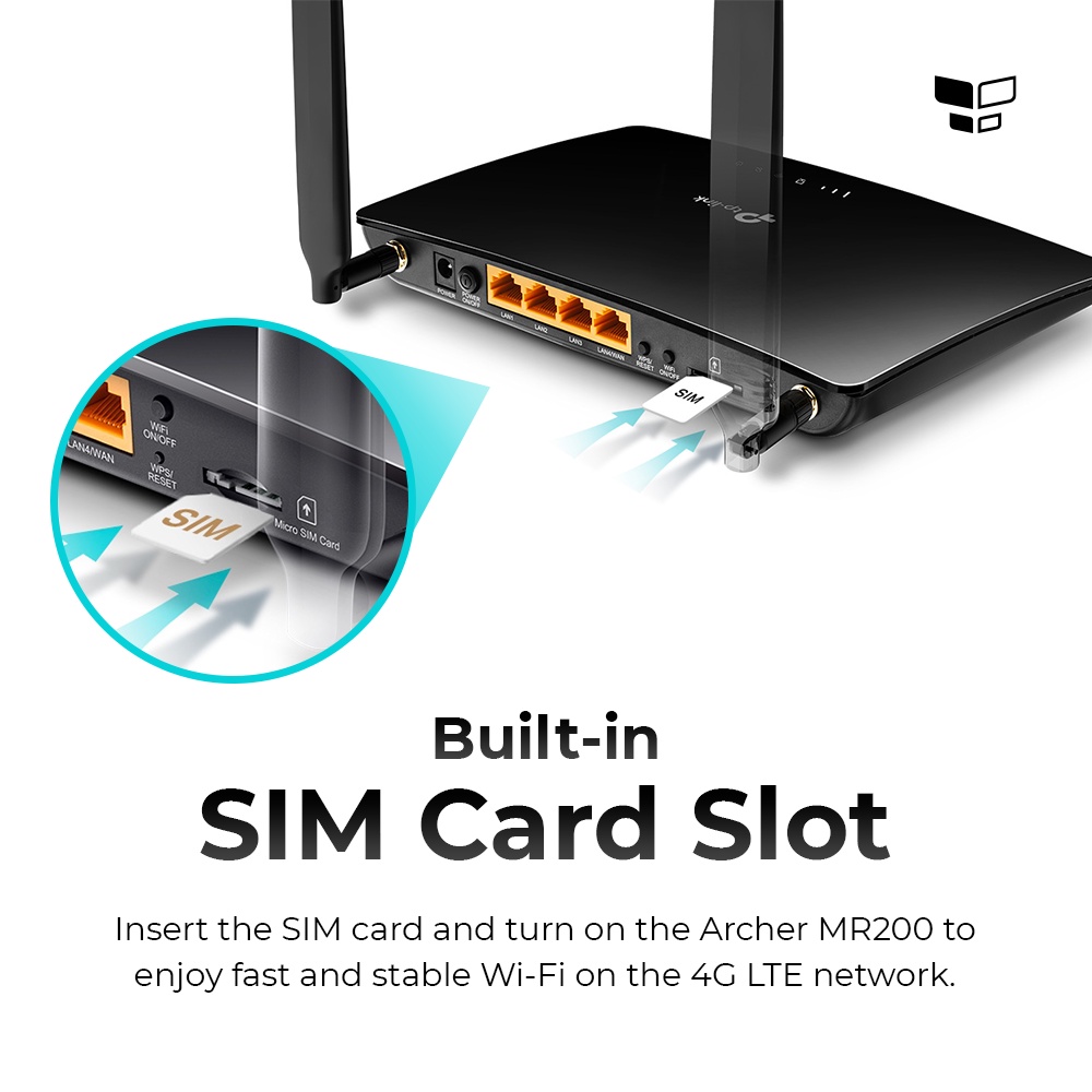 TP-Link Archer MR200 AC750 Wireless Dual Band 4G LTE Router SIM Card ...