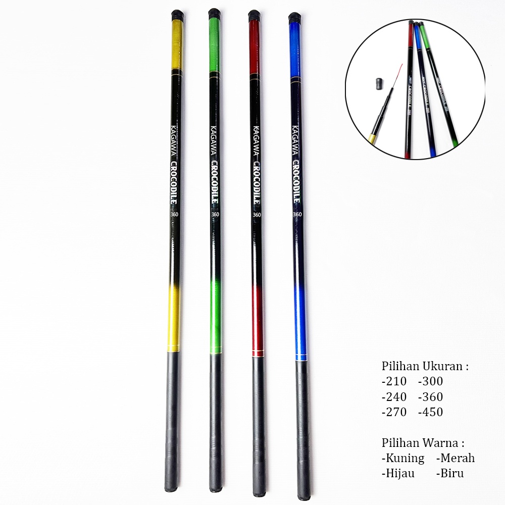 Joran Tegek Crocodile Fiber Ukuran Lengkap Action Medium Hard