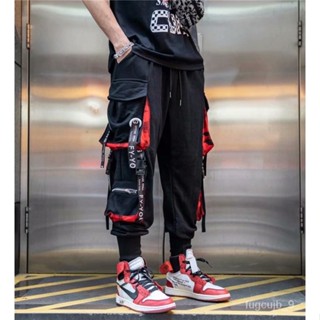 Men Hip Hop Cargo Joggers Streetwear Multi Pockets Harem Pants Casual  Trousers