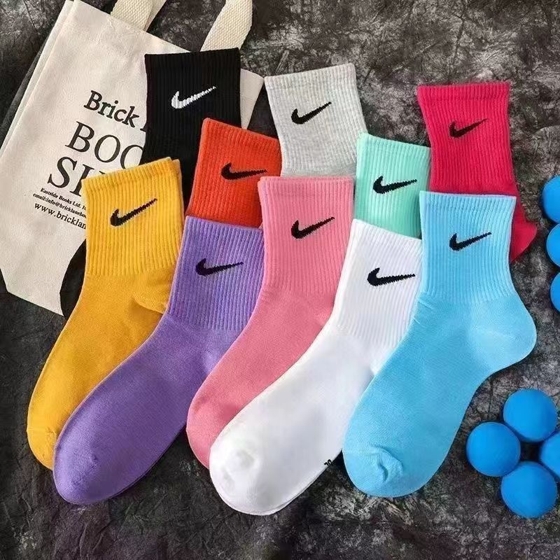 Colour Running Sports Socks College style Short Mid High Tube Cotton Socks for Men Women