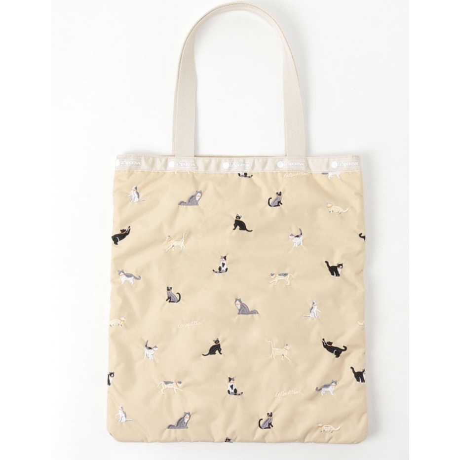 Lesportsac Cat Biege Design Tote Bag | Shopee Singapore
