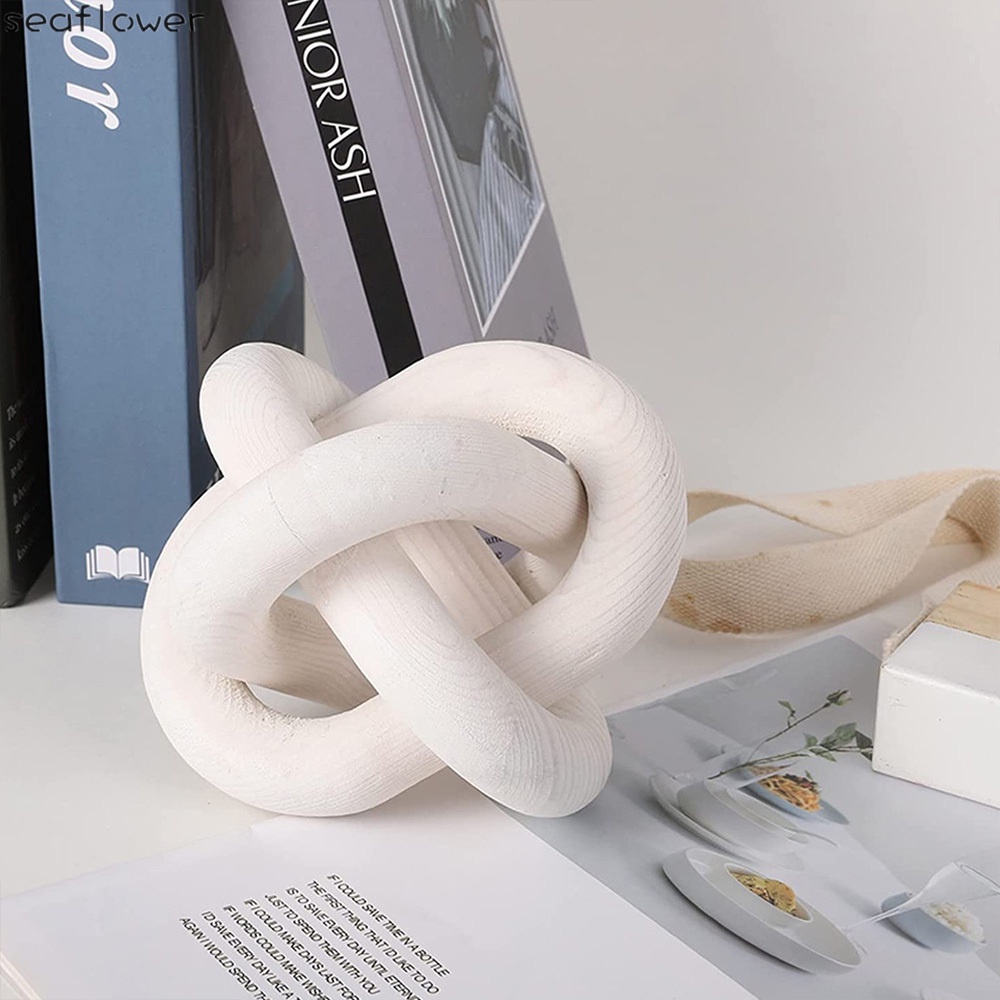 Wood Chain Link Decor 3-Link Simple And Stylish Wood Knot Decor Suitable for Coffee Table Decor