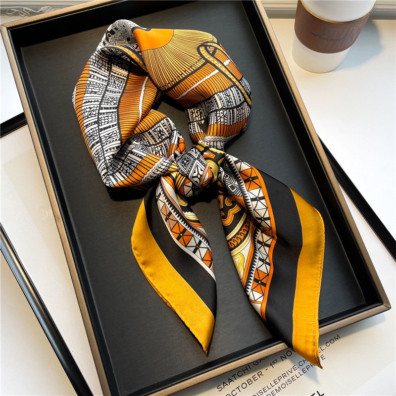 70cm Silk Scarf Square Black White Professional Satin New Style