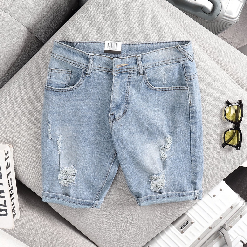 Code QS229 Men's jean shorts made of 4-way stretch denim jeans as shown ...
