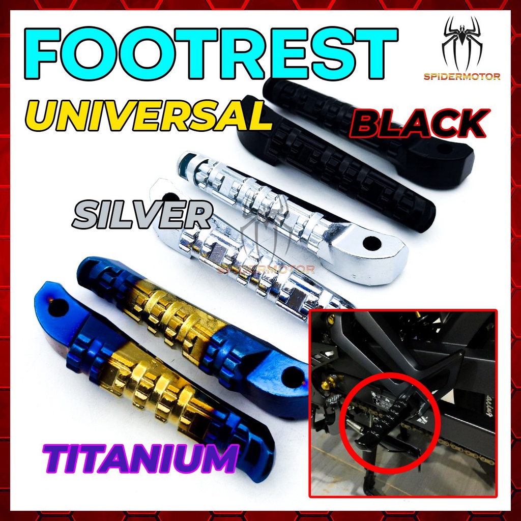 FOOTREST TITANIUM ALLOY STAINLESS STEEL REAR Y15ZR NVX155/Y15 V1 V2