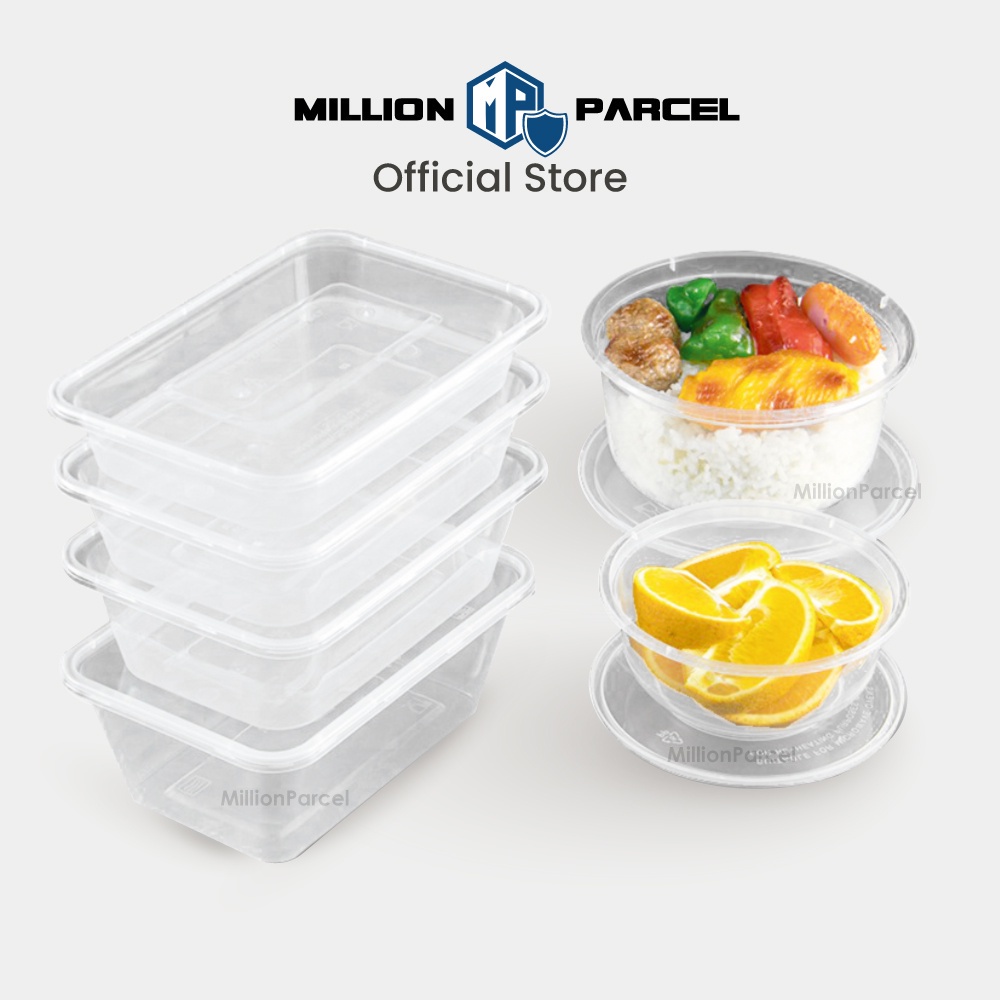 Disposable Plastic Food Container (50pc) / Food Box