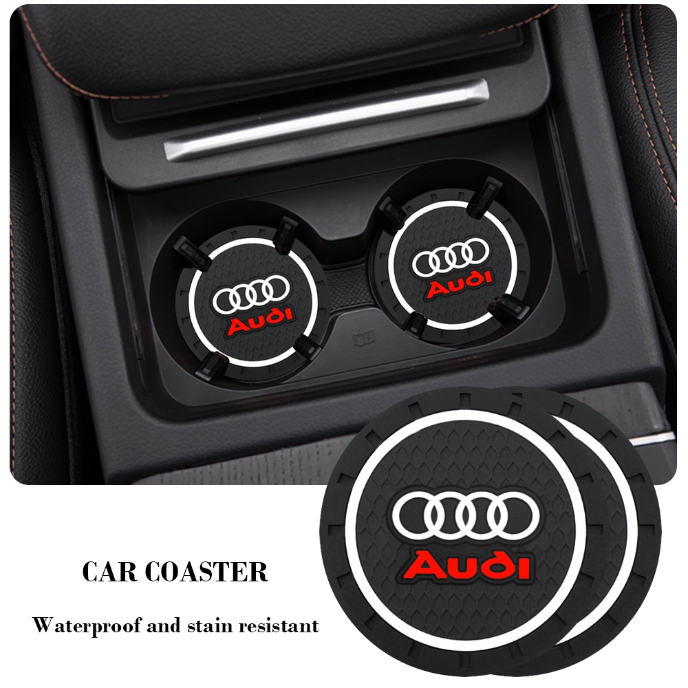 1/2PCS Car Logo Coaster Water Cup Holder Badge Mat Decoration Pad ...