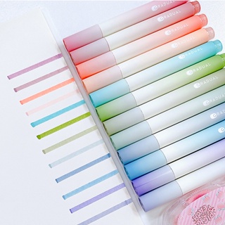 12pcs Assorted Colors Aesthetic Square Highlighters Pens Dual Tips Marker  Pen Highlighters No Bleed, Water Based, Quick Dry For School Office Journal