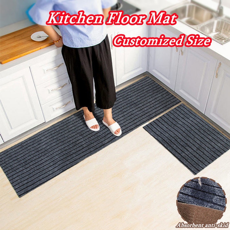 2Pcs/Set Long Kitchen Floor Mat Customised Carpet Anti Slip Washable