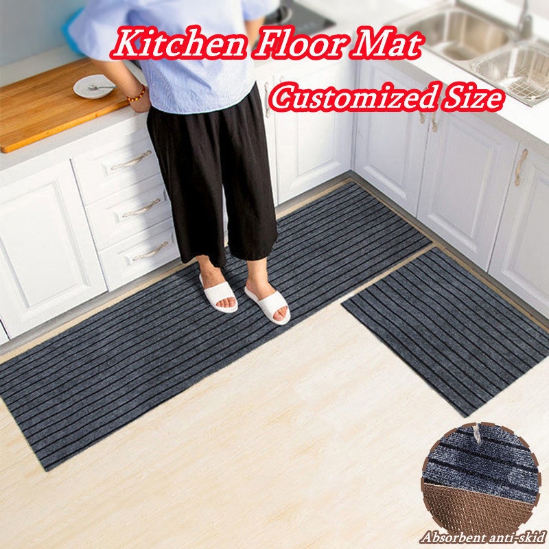 2Pcs/Set Long Kitchen Floor Mat Customised Carpet Anti Slip Washable ...