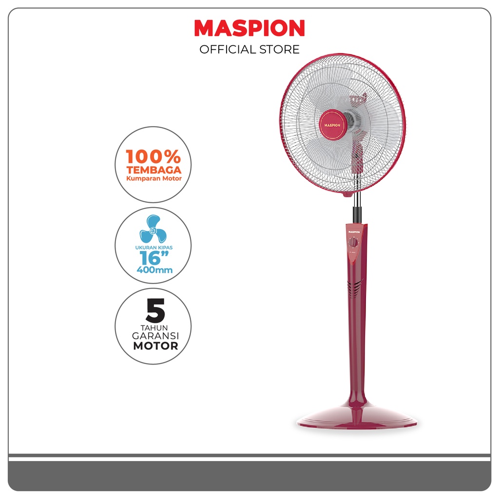 Maspion Stand Fan Kipas Angin Berdiri 16 Inch F-165 S - Gambar 2