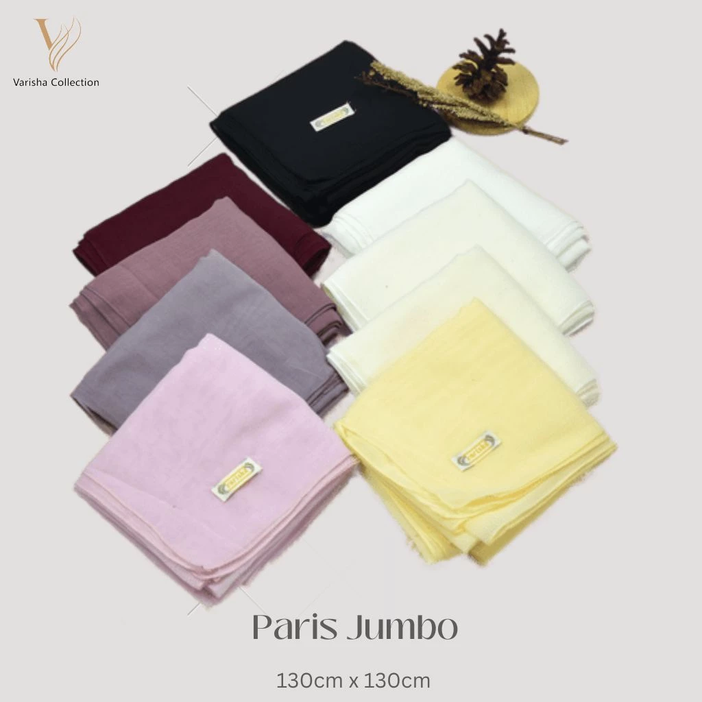 Jilbab Segi Empat Paris Syari Jumbo / Segi Empat Polos Neci / Hijab Segi Empat Paris jumbo Neci - Gambar 3
