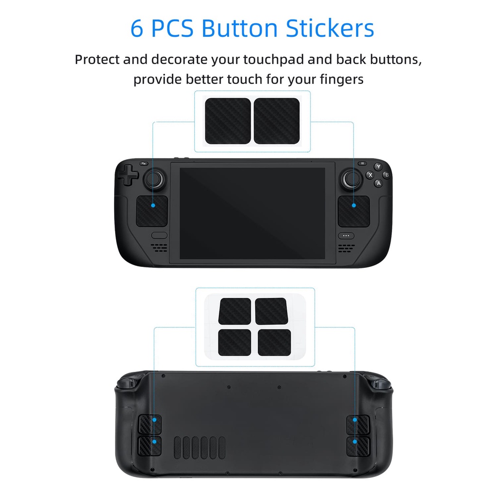 Touchpad and Back Buttons Protect Sticker for Steam Deck Black