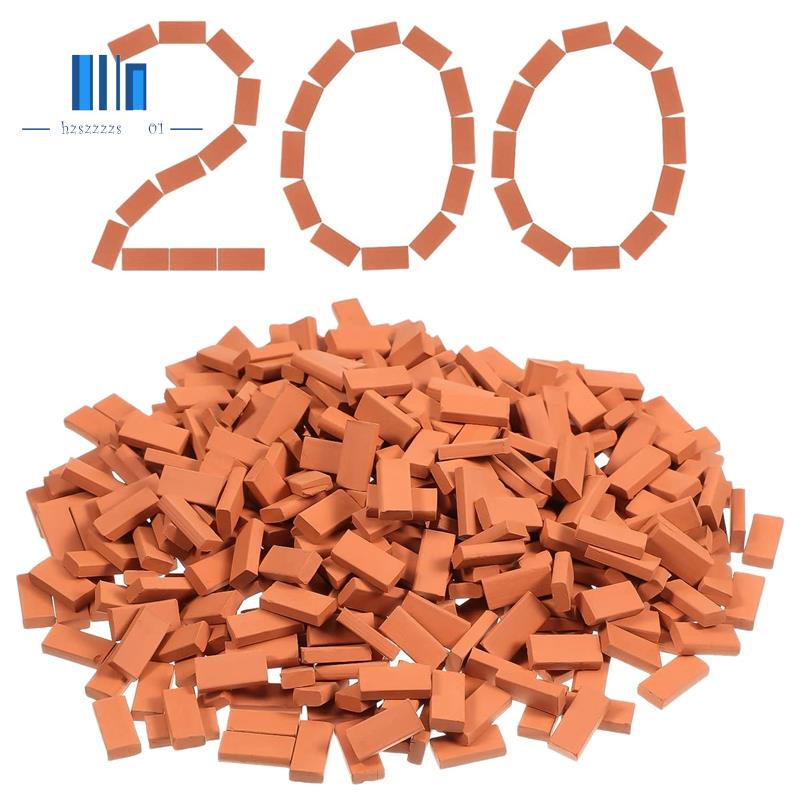 200 Pieces Mini Bricks for Landscaping Miniature Bricks Brick Wall