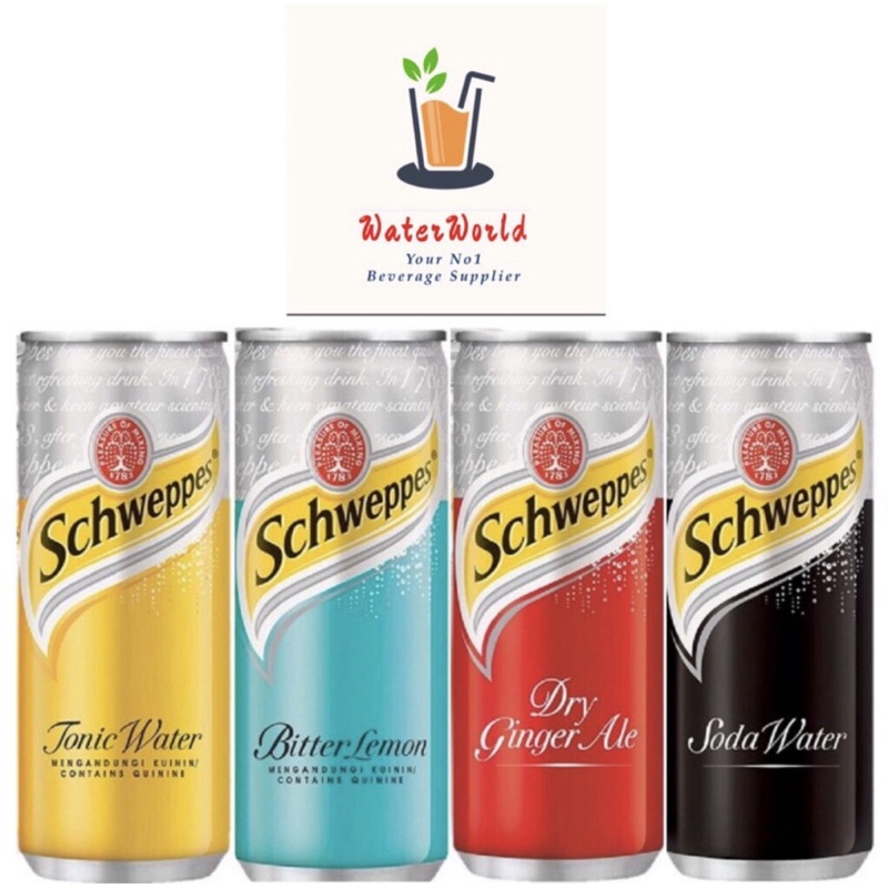 Schweppes Soda Water / Tonic Water / Dry Ginger Ale / Bitter Lemon X ...