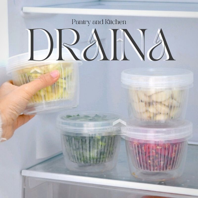 Drain Container Storage Box Jar - DRAINA- Storage Container Strainer ...